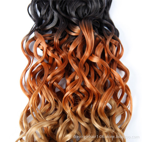 Jerry Curl  Ombre Short Crochet Braids Twist Hair Extension With Synthetic Hair For Black Women